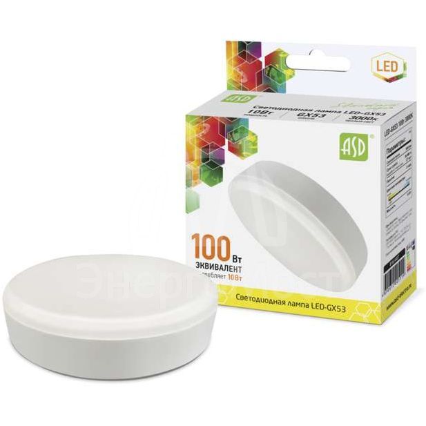 Лампа светодиодная LED-GX53-standard 12Вт 230В 4000К 1080лм ASD 4690612014425