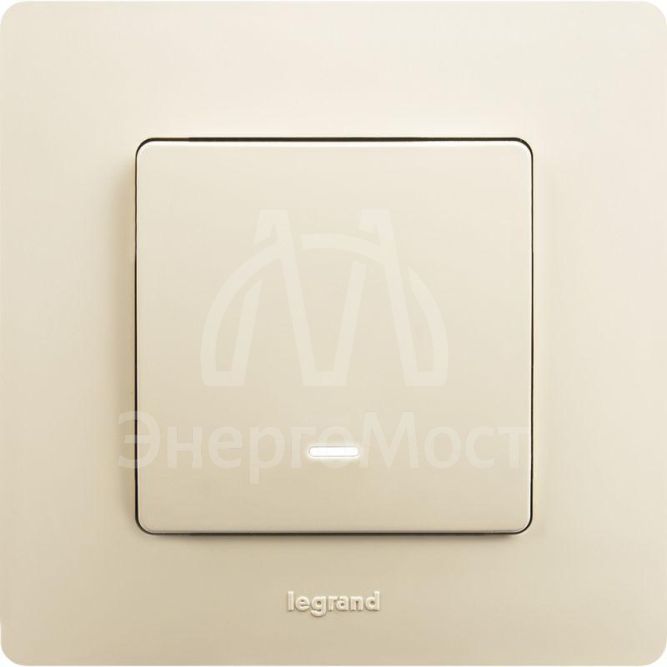 Механизм выключателя 1-кл. СП Etika 10А IP20 250В 10AX с подсветкой/индикацией безвинт. зажимы сл. кость Leg 672303