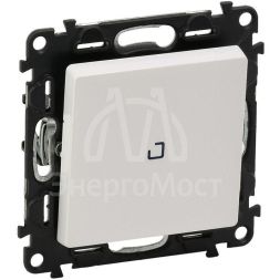 Механизм выключателя 1-кл. СП Valena Life 10А IP20 250В 10AX с подсветкой с лиц. панелью бел. Leg 752410