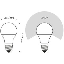Лампа светодиодная Elementary A60 7Вт грушевидная 4100К бел. E27 540лм 180-240В Gauss 23227A