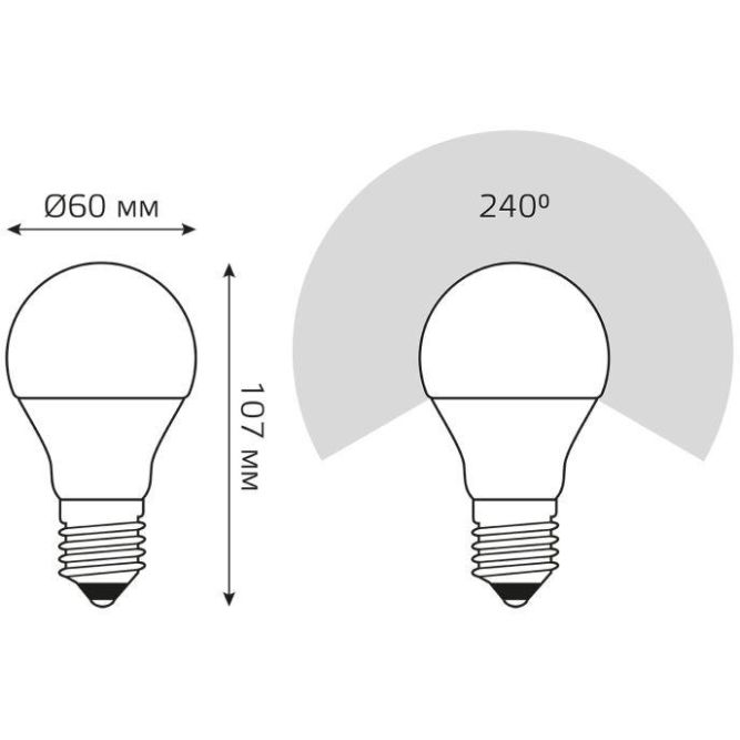 Лампа светодиодная Elementary A60 7Вт грушевидная 4100К бел. E27 540лм 180-240В Gauss 23227A