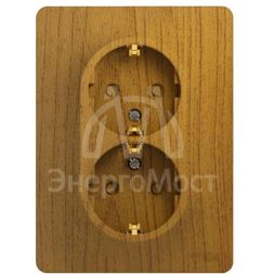 Розетка 2-м СП Glossa 16А IP20 с заземл. защ. шторки в сборе дерево дуб SE GSL000526