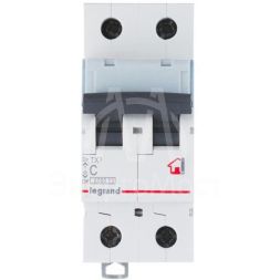 Выключатель автоматический модульный 2п B 63А 6кА TX3 6000 2мод. 230/400В Leg 403992