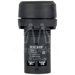 Кнопка SW2C-11 с фиксацией черн. NO+NC PROxima EKF sw2c-11f