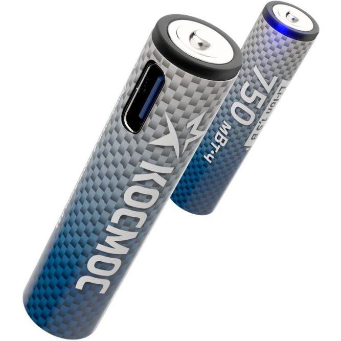 Аккумулятор ААА Li-ion 750мАч (блист.4шт) КОСМОС KOCR03Li750mWh4BL