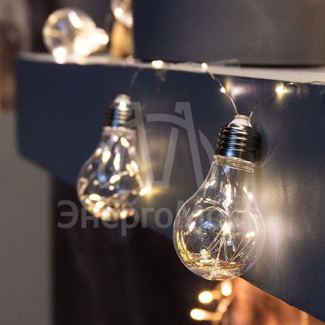 Гирлянда светодиодная &amp;quot;Ретро-лампы&amp;quot; 3м тепл. бел. Neon-Night 303-076