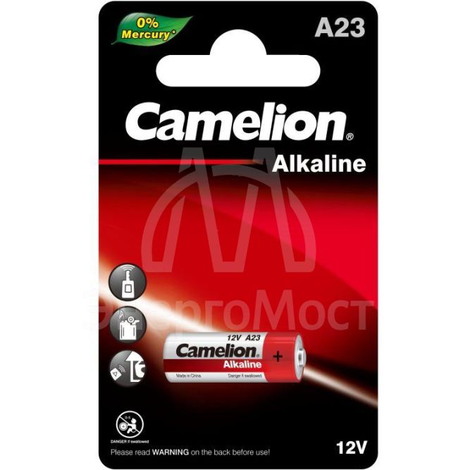 Элемент питания алкалиновый для пультов сигнализаций LR23A Mercury Free A23-BP1 12В BL-1 (блист.1шт) Camelion 12827