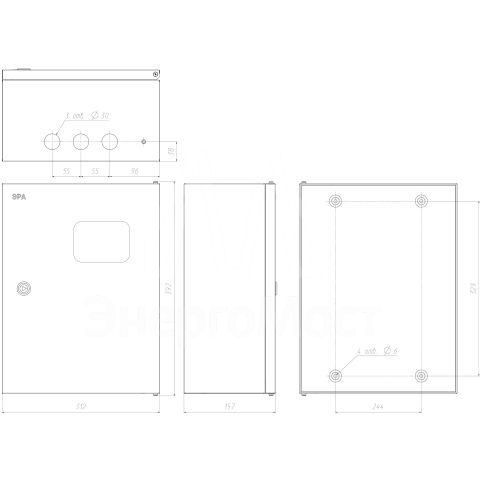 Корпус металлический ЩУ 3-1-0 76 У1 395x310x155 IP54 NO_SIMPLE_STM_SHU-3/1-0 ЭРА Б0046704