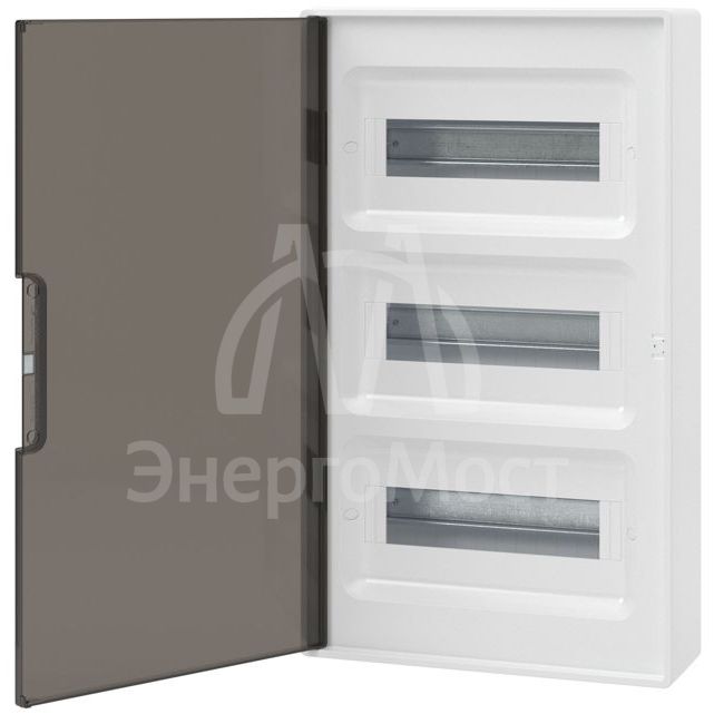 Щиток настенный 36мод. IP41 с тонированной дверцей с шинами PEN 2шт 8 отверст.+2шт 10 отверст. бел. DKC F36W1WD