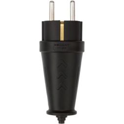 Вилка прямая влагозащ. 16А IP44 с заземл. COMPACT каучук черн. Rexant 111-200