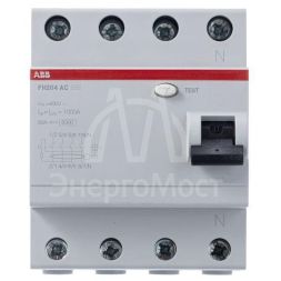 Выключатель дифференциального тока (УЗО) 4п 40А 30мА тип AC FH204 ABB 2CSF204004R1400