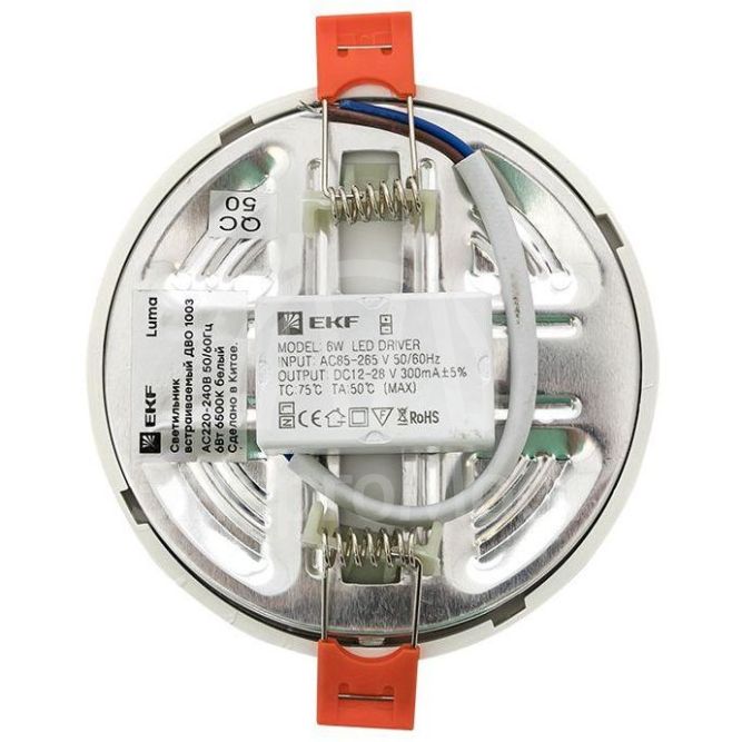 Светильник светодиодный ДВО 1003 6Вт 6500К IP20 встраив. Basic EKF DLL-1003-6-6500