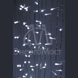 Гирлянда ENIGW - 320W дождь/занавес 3х2м 320 LED холодн. бел. 8 реж. 220В IP20 Эра Б0051874