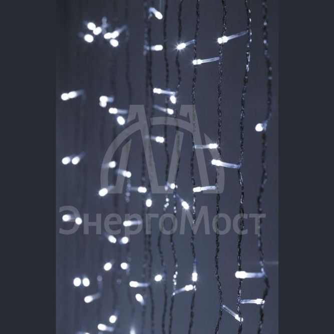 Гирлянда ENIGW - 320W дождь/занавес 3х2м 320 LED холодн. бел. 8 реж. 220В IP20 Эра Б0051874