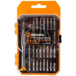 Отвертка Вихрь прецизионная с набором насадок, 31 предмет в кейсе