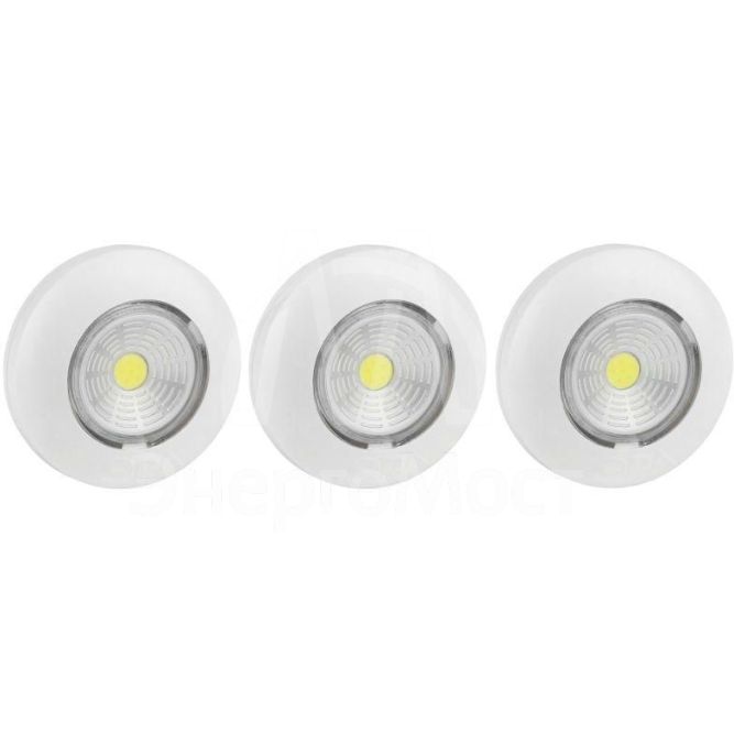 Фонарь SB-502 NEW пушлайт &amp;quot;Аврора&amp;quot; COB 3хAAA бел. (уп.3шт) ЭРА Б0031041