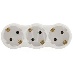 Разветвитель 3-м SPx-3e-W с заземл. 16А бел. Эра Б0053479