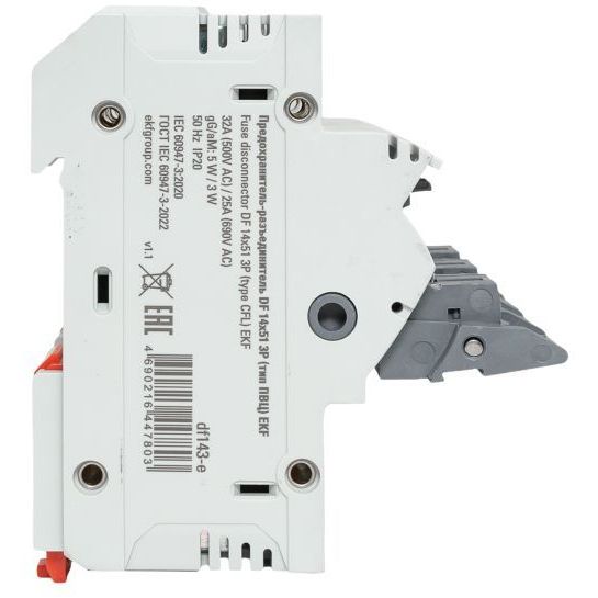 Предохранитель-разъединитель DF 14х51 3п (тип ПВЦ) EKF df143-e