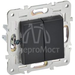 Выключатель проходной 2-кл. SKANDY 10А SK-V05Bl черн. IEK SK-V22-0-10-K02