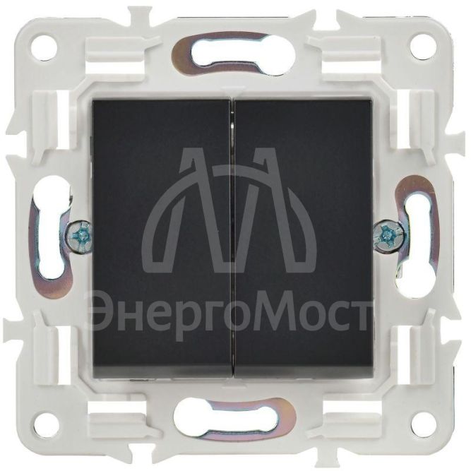 Выключатель проходной 2-кл. SKANDY 10А SK-V05Bl черн. IEK SK-V22-0-10-K02