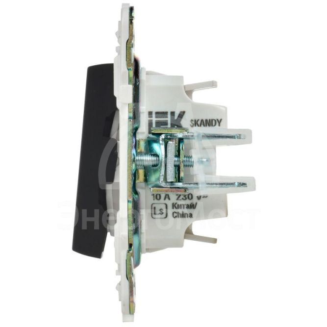 Выключатель проходной 2-кл. SKANDY 10А SK-V05Bl черн. IEK SK-V22-0-10-K02