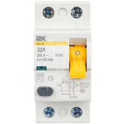 Выключатель дифференциального тока (УЗО) 2п 32А 100мА тип AC ВД1-63 IEK MDV10-2-032-100