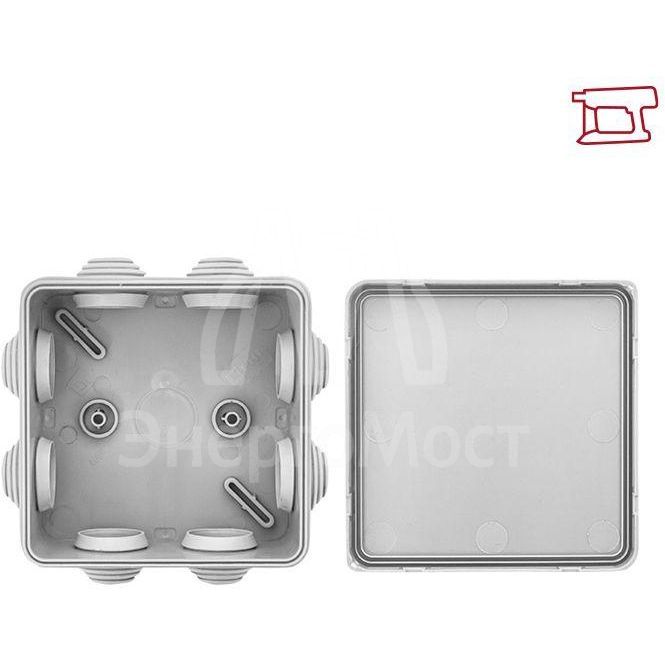 Коробка распаячная КМР-030-031 наружная с крышкой 80х80х50 АБС 7 мембранных вводов IP54 EKF plc-kmr-030-031