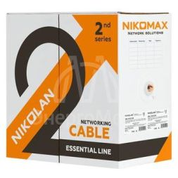 Кабель витая пара F/UTP кат.5e 4х2х24AWG solid LSZH оранж. (уп.305м) NIKOLAN NKL 2200C-OR