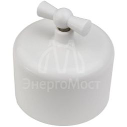 Выключатель 2-кл. R пластик бел. Bironi R1-212-21