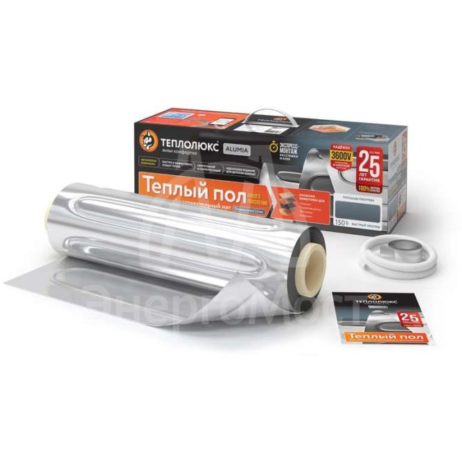 Комплект &amp;quot;Теплый пол&amp;quot; (мат) Alumia 600Вт/4.0кв.м Теплолюкс 2206810