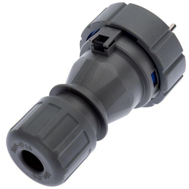 Вилка прямая влагозащищенная 2P+РE 16А IP68 Rexant 111-013