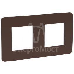Рамка 2-м UNICA STUDIO шоколад/бел. SchE NU280416