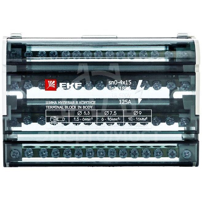Шина нулевая в корпусе 4х15 EKF sn0-4x15