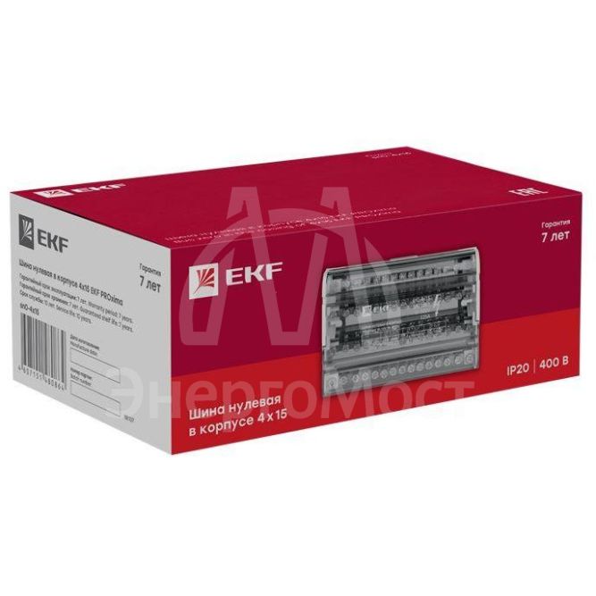 Шина нулевая в корпусе 4х15 EKF sn0-4x15