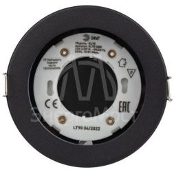 Светильник KL95 SBK под лампу GX53 IP44 влагозащищенный встраиваемый черн. Эра Б0055812