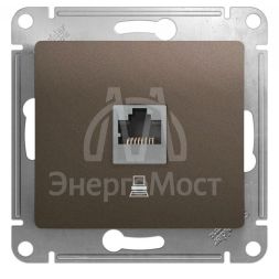 Механизм компьютерной розетки 1-м Glossa RJ45 кат.5е шоколад SchE GSL000881K