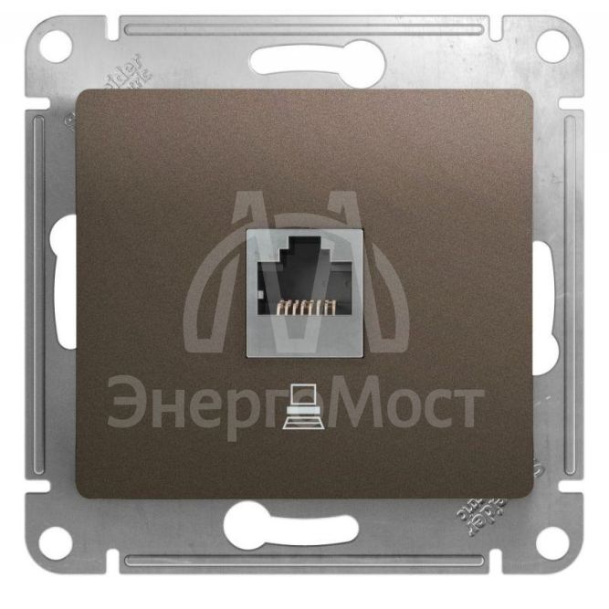 Механизм компьютерной розетки 1-м Glossa RJ45 кат.5е шоколад SchE GSL000881K