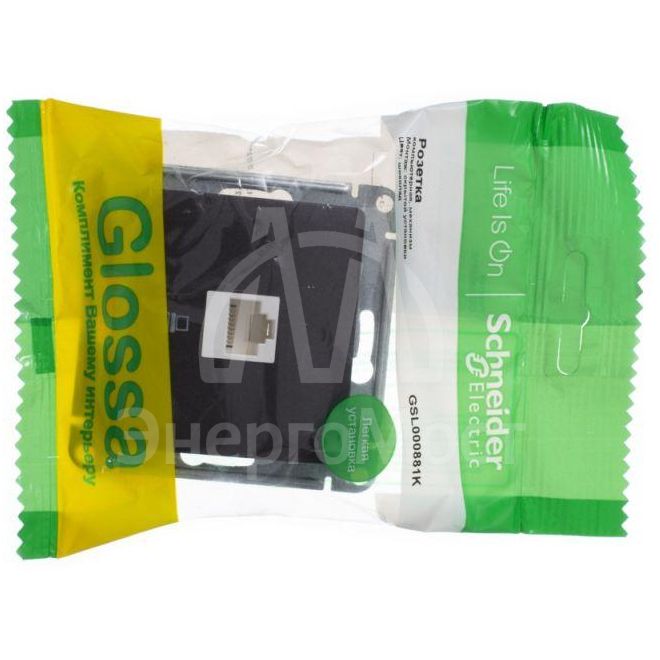 Механизм компьютерной розетки 1-м Glossa RJ45 кат.5е шоколад SchE GSL000881K