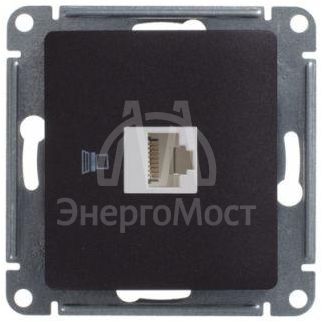 Механизм компьютерной розетки 1-м Glossa RJ45 кат.5е шоколад SchE GSL000881K