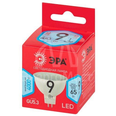 Лампа светодиодная RED LINE LED MR16-9W-840-GU5.3 R 9Вт MR16 софит 4000К нейтр. бел. GU5.3 Эра Б0050199