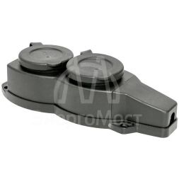 Розетка 2-м 16А IP44 2P+PE 230В с защ. крышками каучук Basic EKF RPS-018-16-230-44