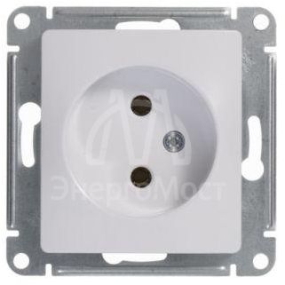 Механизм розетки 1-м СП Glossa 16А IP20 без заземл. бел. SchE GSL000141