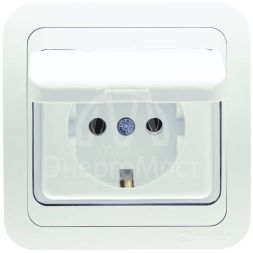 Розетка 1-м СП Mimoza 16А IP20 с защ. крышкой бел./бел. Makel 12029