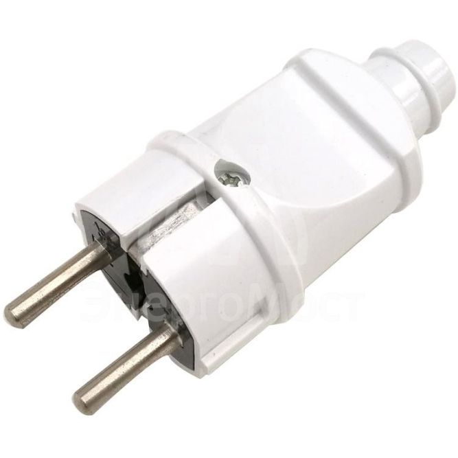 Вилка прямая с заземл. 16А 4140 бел. ASD / IN HOME 4690612000565