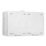 Блок ОП Аллегро роз. + роз. с заземл. защ. шторки с крыш. IP54 бел. UNIVersal 5562951