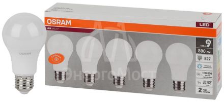 Лампа светодиодная LED Value LVCLA75 10SW/865 230В E27 2х5  RU  (уп.5шт) OSRAM 4058075577770