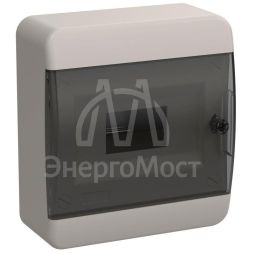 Корпус пластиковый ЩРН-П-8 IP41 черн. прозр. дверь TEKFOR IEK TF5-KP12-N-08-41-K01-K03