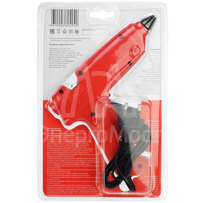 Пистолет клеевой 100Вт большой (блист.) REXANT 12-0105