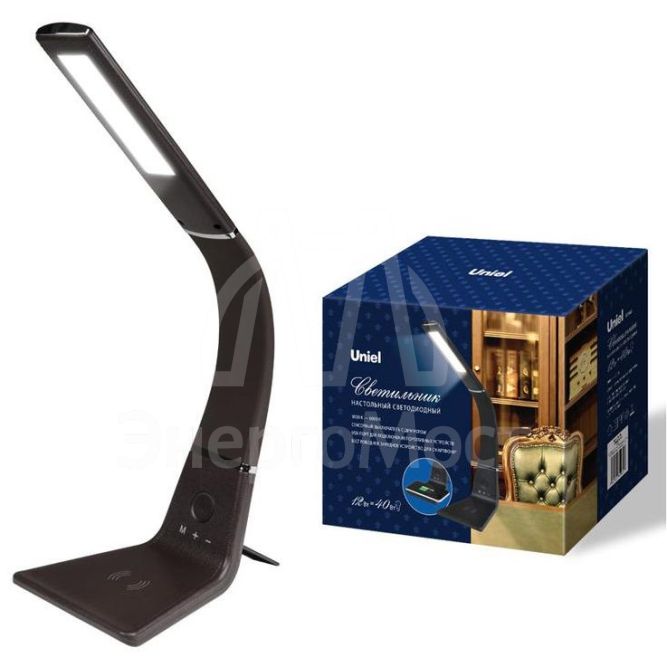 Светильник настольный TLD-565 Brown/LED/360Lm/3000-6000K/Dimmer/WR 12Вт сенсорный выкл. диммер беспроводное зарядное устройство Uniel UL-00006473