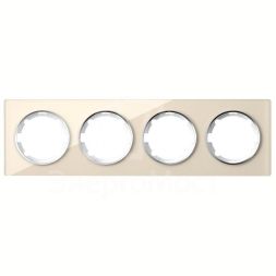 Рамка 4-м Garda горизонт. стеклянная беж. 2E52401301 OneKeyElectro 2234932